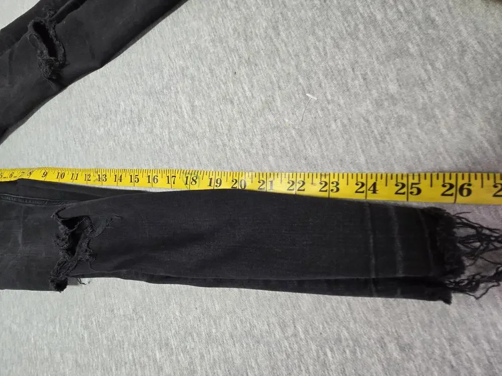 Zara Woman Jeans Womens 2 Gray Distressed Skinny Frayed Hem Denim Pants